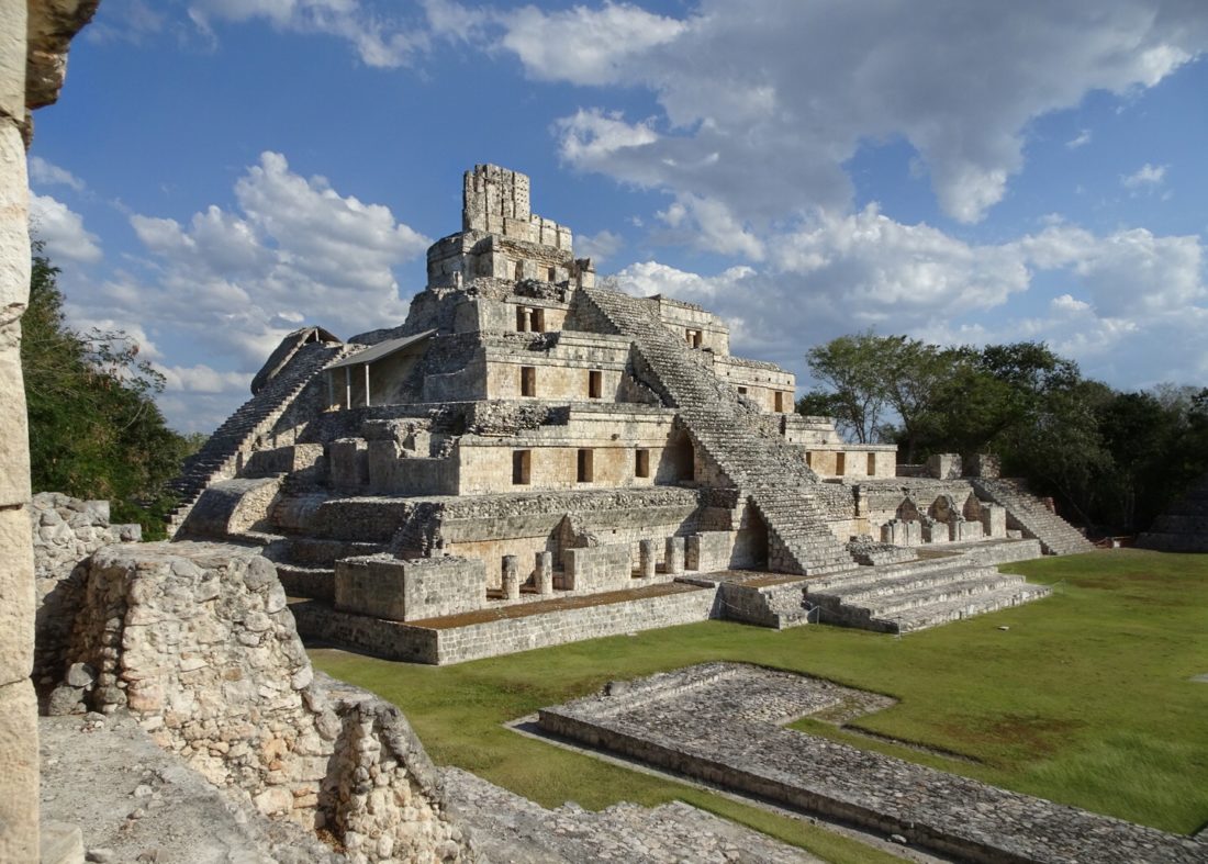Pyramid at the Mayan ruins at Edzna