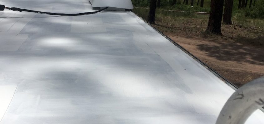 Zennie needs to chill! Painting the roof to keep it cool