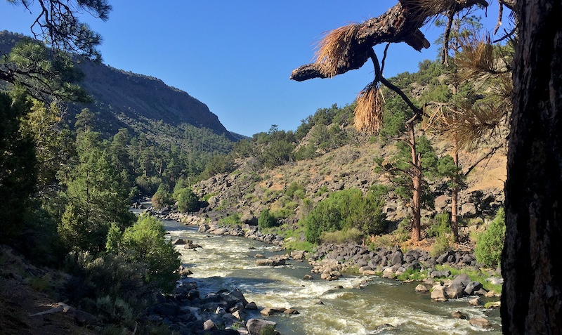 View from a backpacking camp at Rio Grande del Norte